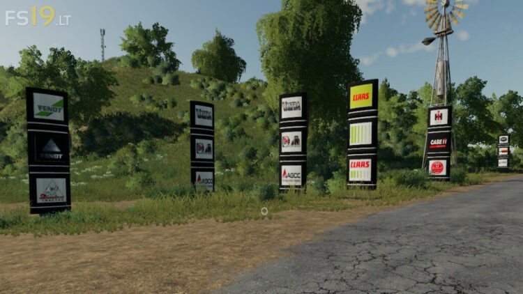 Placeable Brand Signs Pack v 1.0 - FS19 mods / Farming Simulator 19 mods