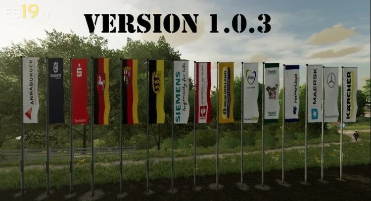 Flags Pack V 1003 Fs19 Mods Farming Simulator 19 Mods