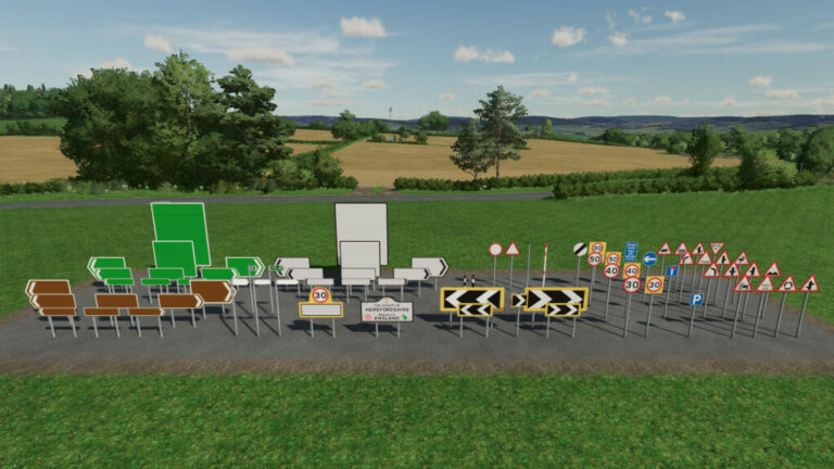 Uk Road Sign Pack Prefab 1 Fs19 Mods Farming Simulator 19 Mods 9828