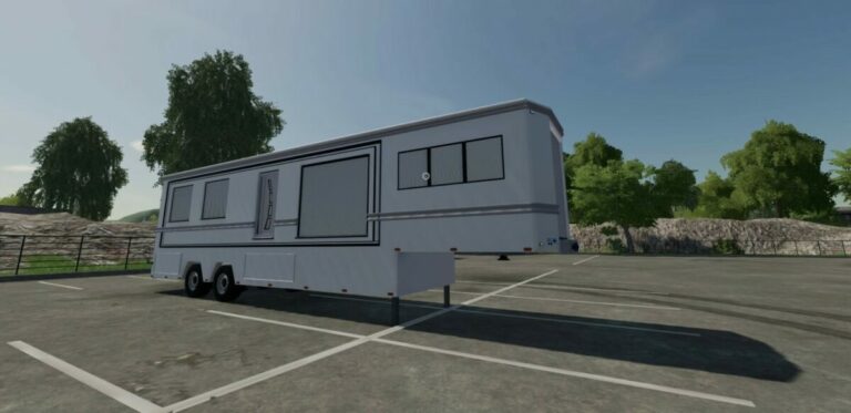 Caravane Semi Blanche v 1.0 - FS19 mods / Farming Simulator 19 mods