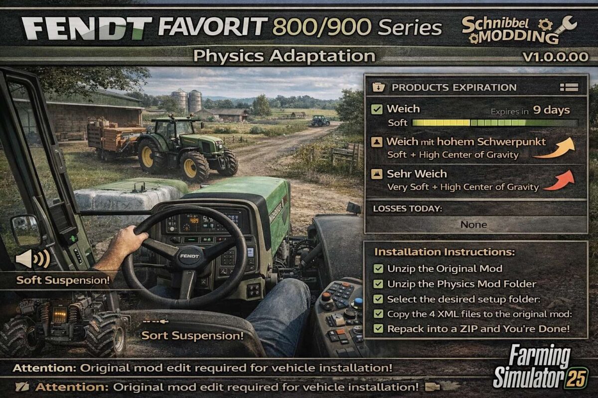 Physics Mod for Fendt Favorit 800/900 Series v 1.0
