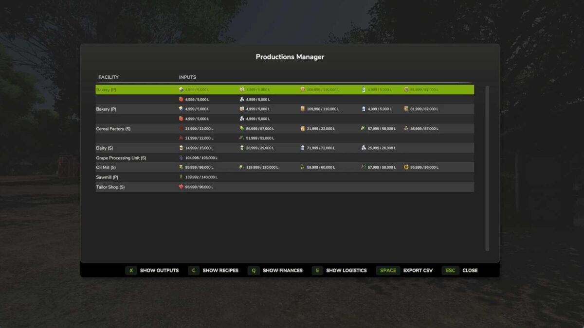 Productions Manager v 1.0