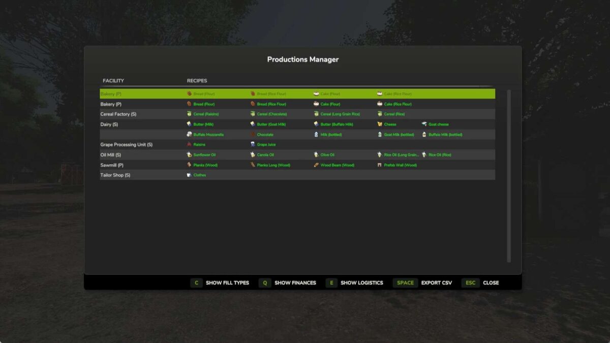 Productions Manager v 1.0