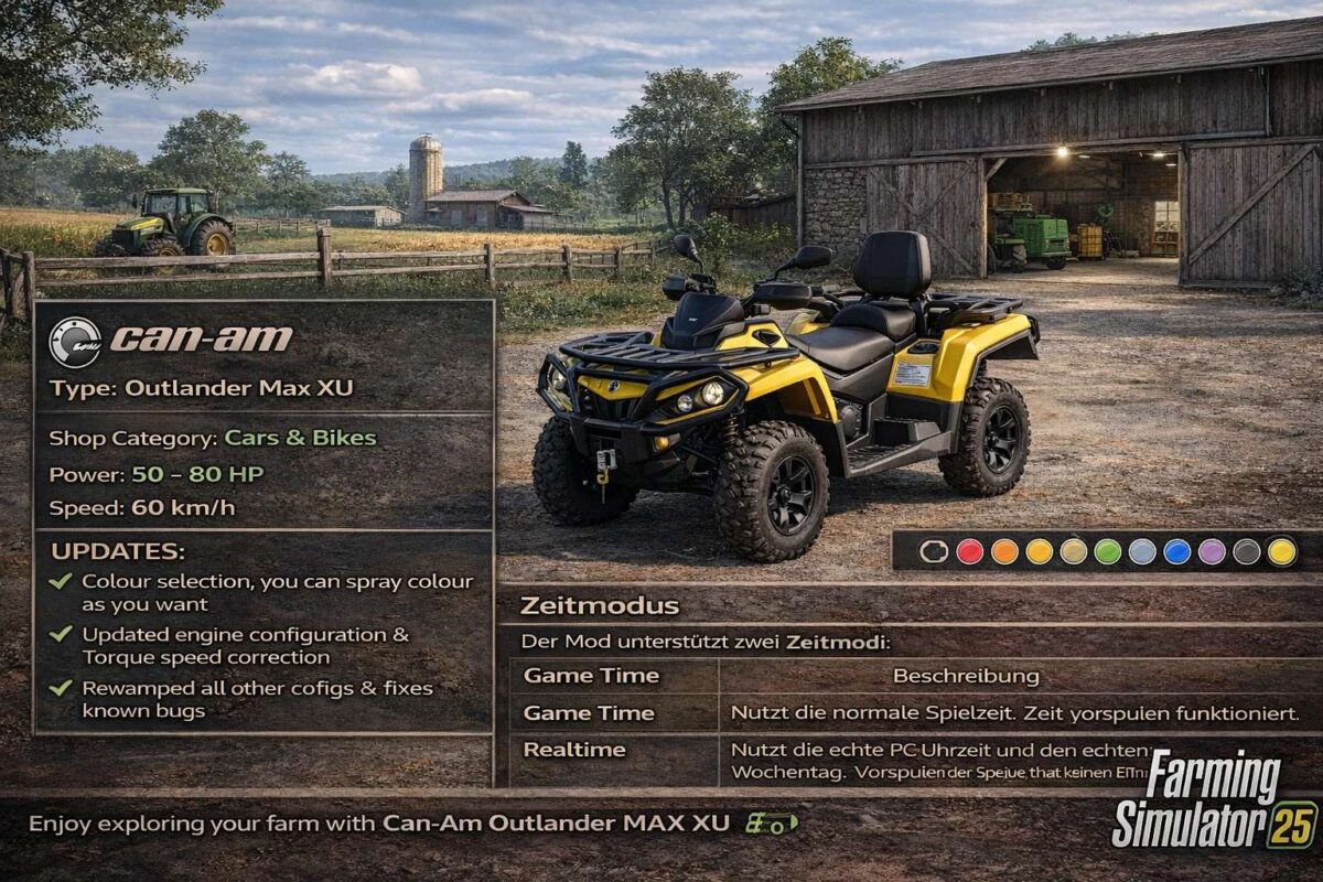 Canam Outlander Max XU from Highlands Fishing DLC v 1.0