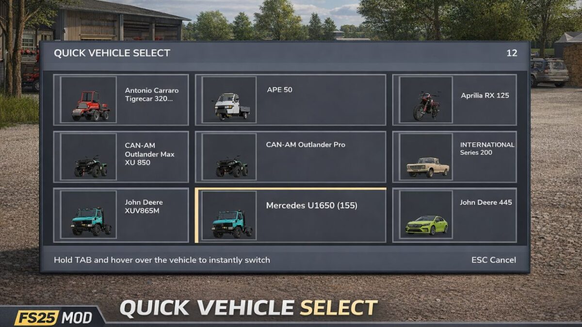 Quick Vehicle Select v 1.2.0.3