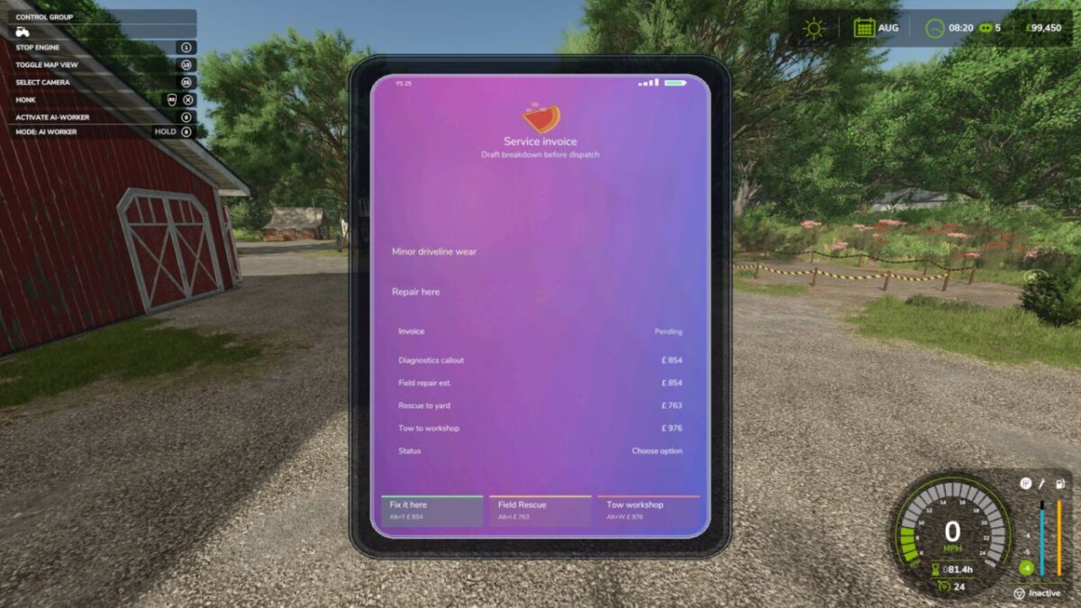 Realistic Vehicle Service v 1.0