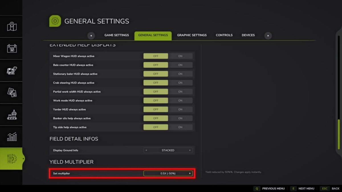 Yield Control v 1.3