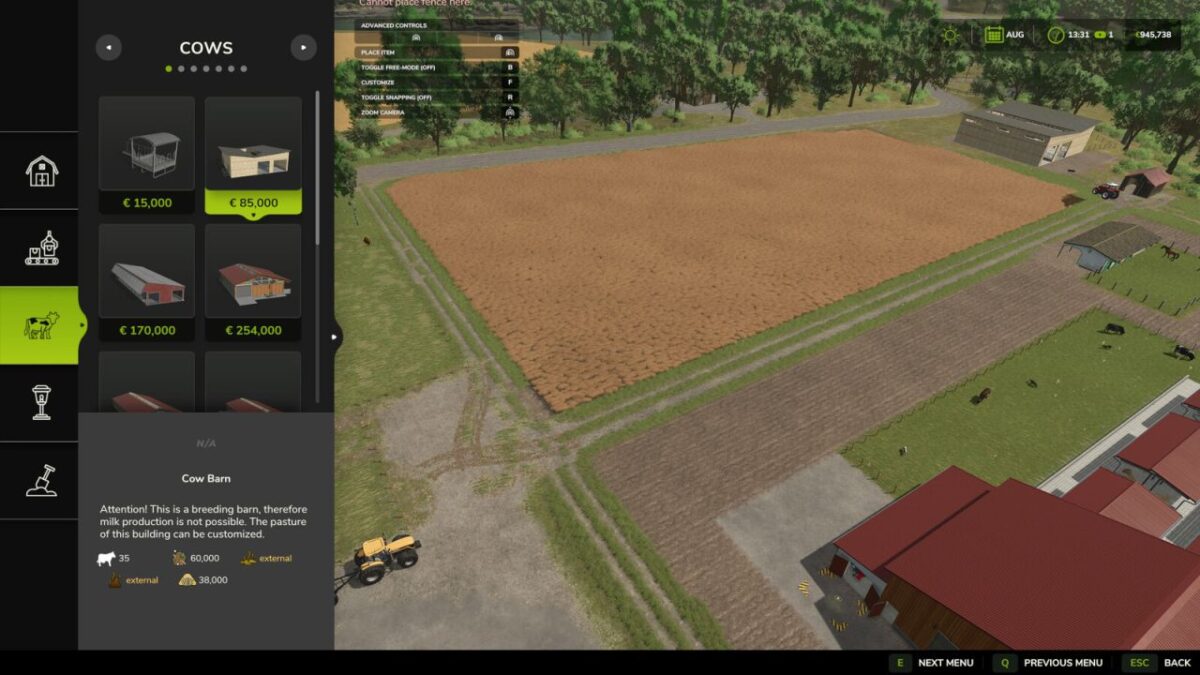 Build Menu: Husbandry Storage Info v 1.0