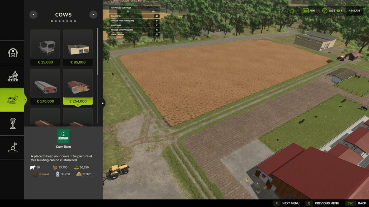 Build Menu: Husbandry Storage Info v 1.0