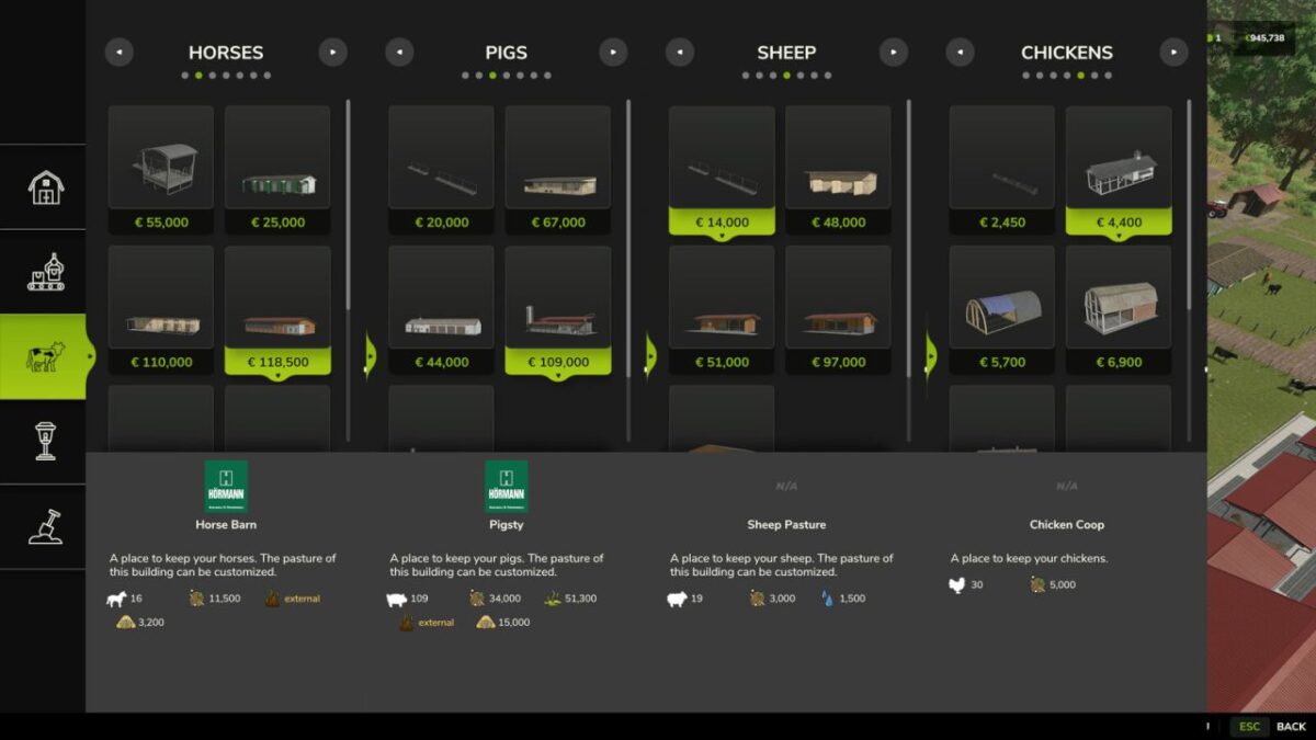 Build Menu: Husbandry Storage Info v 1.0