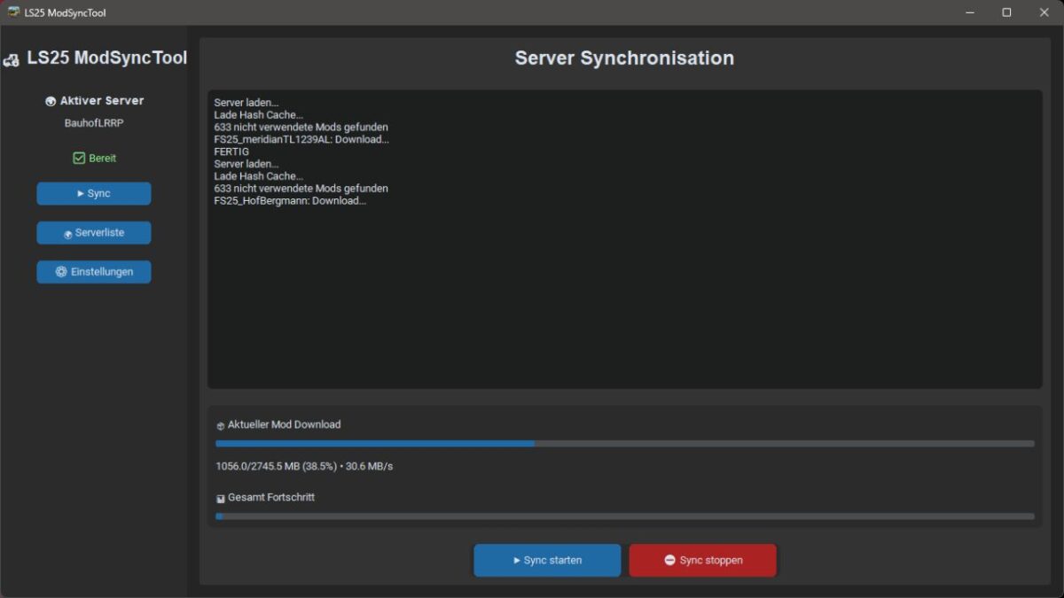 Mod Sync Tool with Server List v 1.1