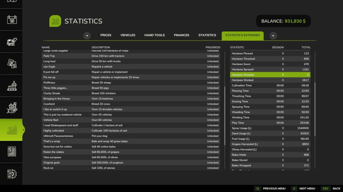 Statistics Extended v 1.0