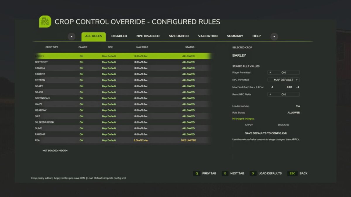 Crop Control Override v 2.0.3.6
