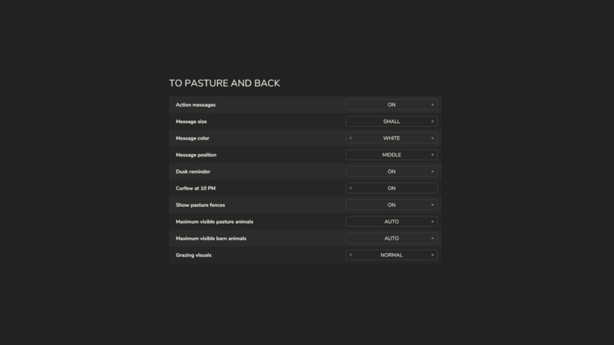 To Pasture and Back v 1.0
