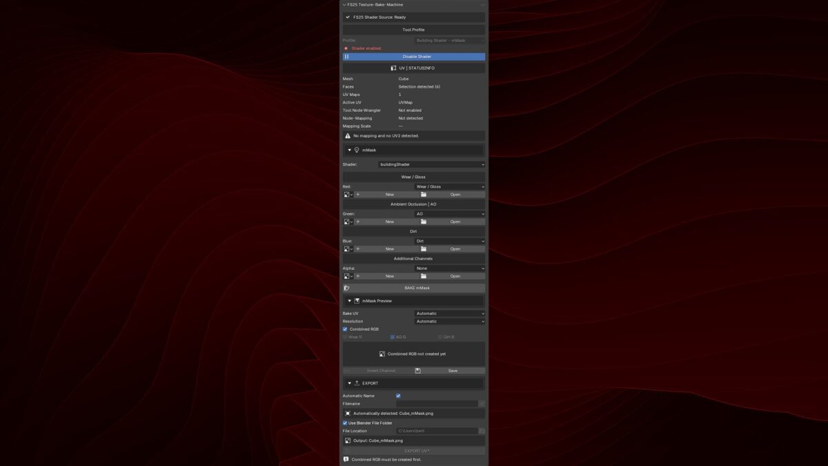 Blender Addon Texture Bake Machine v 1.0.1.0 thumbnail 4