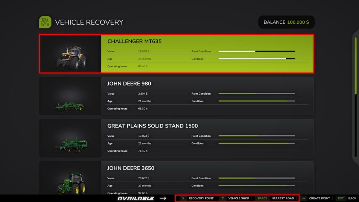 Vehicle Recovery v 1.0