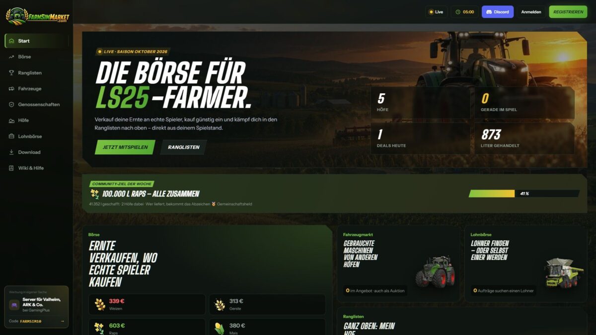 FarmSimMarket – Player Market & Rankings v 0.27
