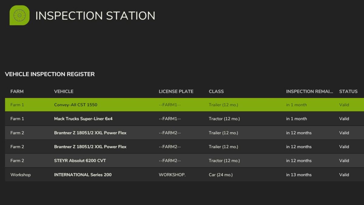 Vehicle Inspection (HU) v 1.0